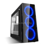SPIRIT OF GAMER Számítógépház - Deathmatch V Blue (fekete, ablakos, 3x12cm ventilátor, ATX, mATX, 1xUSB3.0, 1xUSB2.0) (SPIRIT_OF_GAMER_8801BL30)