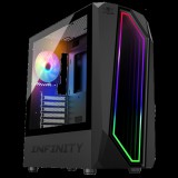 Spirit of gamer számítógépház - infinity black (fekete, ablakos, 8x12cm ventilátor, alsó táp, atx, 1xusb3.0, 2xusb2.0) 8201bk
