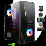 Spirit of Gamer Számítógépház - Rogue V RGB (fekete, ablakos, 2x12cm ventilátor, alsó táp,  ATX, 1xUSB3.0, 2xUSB2.0)
