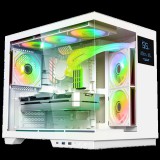 Spirit of Gamer Számítógépház - VIPER CRX White (fekete, ablakos, 6x12cm ventilátor, alsó táp,  ATX, 1x USB-C, 2x USB-A)