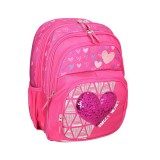 Spirit: Rózsaszín flitteres szívecske mintás ergonómikus iskolatáska