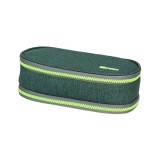 Spirit: Sötét és világoszöld színű ovális emeletes tolltartó 23x10cm