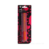 Spirit: Szívecske mintás fekete háromszögletű HB grafitceruza radírral 4db-os szett