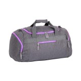 Spirit: Szürke sporttáska neon rózsaszín cipzárral 55x31x41cm