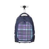 Spirit: Trolley lila kockás gurulós iskolatáska hátizsák