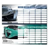 Sportautó órarend, mini, 77x178mm, kétoldalas, Nebulo