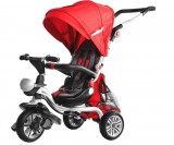 SporTrike Adventure Szülőkormányos Tricikli-Napfénytetővel-Tárolóval-Piros