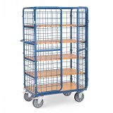 SSI Csomagszállító kocsi, 5 szintes, dróthálós, 600 kg, 1000x600 mm