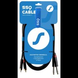 SSQ RCAJM5 2x RCA Apa - 2x 6.3 mm Jack Apa (3m) - Fekete (SS-1430)