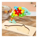 ST Montessori 3D fa kirakós, puzzle Delfin