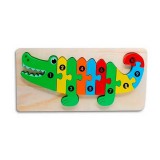 ST Montessori 3D fa kirakós, puzzle Krokodil