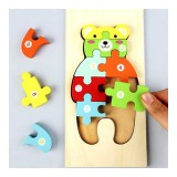 ST Montessori 3D fa kirakós, puzzle Maci