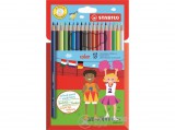 Stabilo "Color" hatszögletű színes ceruza készlet, 18 különböző szín
