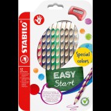 STABILO EASYcolors jobbkezeseknek, speciális színek - 12 színű készlet ceruzahegyezővel (4006381606035)
