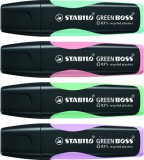 STABILO "Green Boss Pastel" 2-5 mm 4 különböző szín szövegkiemelő készlet