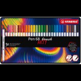 STABILO Pen 68 brush, rugalmas ecset formájú heggyel, fém tokban, 30 szín (4006381578110)