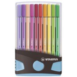 Stabilo: Pen 68 ColorParade rostirón 20db-os szett szétnyitható világoskék tárolóban