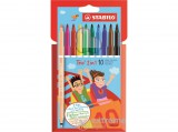 Stabilo "Trio 2 in 1" 0,5-2mm-es kétvégű filctoll készlet, 10 különböző szín