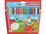 Stabilo "Trio A-Z" 0,7mm-es filctoll készlet, 18 különböző szín
