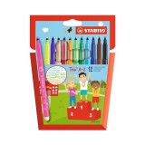 Stabilo: Trio A-Z színes filctoll szett 12db-os
