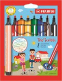 STABILO "Trio Scribbi" 1,5-2 mm rugós hegyű 8 különböző színű filctoll készlet
