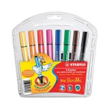 Stabilo: Trio Scribbi 8db-os színes háromszögletű filctoll szett