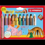 STABILO woody 3in1 Anniversary Edition - hegyezővel, 10 db (4006381618755)