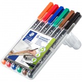 Staedtler Lumocolor 313 S 0,4mm Alkoholos marker készlet 6db - Vegyes (313 WP6)
