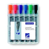 STAEDTLER "Lumocolor 356 B" 2-5 mm vágott 6 különböző színű flipchart marker készlet