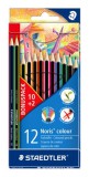 Staedtler Noris Colour hatszögletű 10+2 különböző színű színes ceruza készlet (12 db)