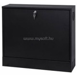 STALFLEX CR19-2U-130-B 19" 2U 130mm mély fekete fém ajtós fali rack szekrény (CR19-2U-130-B)