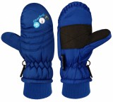 Starling print egyujjas gyerek téli kesztyű, kék sc-18968