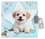 Starpak Kutyás napló kulccsal, 13x13cm, kék, csillagos háttér