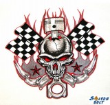 Start zászlós koponya hátfelvarró, nagyméretű