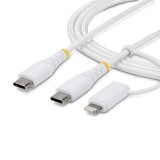 StarTech.com 1M-U2-LNTC-CABLE USB kábel USB C Fehér