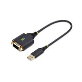 StarTech.com 1P1FFC-USB-SERIAL Fekete 0,3 M USB A típus DB-9 soros kábel