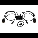 StarTech.com 2 Port USB VGA Cable KVM Switch - USB Powered with Remote Switch - KVM with VGA - Dual Port VGA KVM Switch (SV211USB) - KVM switch - 2 ports (SV211USB)