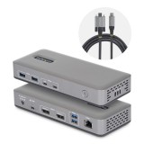 StarTech.com 201UE-USBC-DOCK dokkoló állomás és port replikátor Vezetékes USB 3.2 Gen 2 (3.1 Gen 2) Type-C Szürke