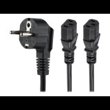 StarTech.com 2m C13 Power Cord - Schuko to 2x C13 - Y Splitter Power Cable - power cable - 2 m (PXT101YEU2M) - Tápkábel