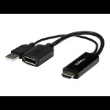 StarTech.com 4K 30Hz HDMI to DisplayPort Video Adapter w/ USB Power - 6 in - HDMI 1.4 (Male) to DP 1.2 (Female) Active Monitor Converter (HD2DP) - video converter - black (HD2DP)