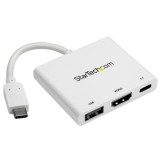 StarTech.com CDP2HDUACPW dokkoló állomás és port replikátor Vezetékes USB 3.2 Gen 1 (3.1 Gen 1) Type-C Fehér (CDP2HDUACPW)