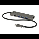 StarTech.com DKT30CHPD3 dokkoló állomás és port replikátor USB 3.2 Gen 1 (3.1 Gen 1) Type-C Fekete, Szürke (DKT30CHPD3)