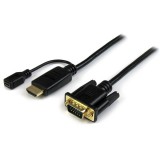 StarTech.com HD2VGAMM3 video átalakító kábel 0,9 M VGA (D-Sub) HDMI + Micro USB Fekete (HD2VGAMM3)