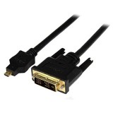 StarTech.com HDDDVIMM2M video átalakító kábel 2 M Micro-HDMI DVI-D Fekete