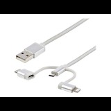 StarTech.com LTCUB1MGR USB kábel 1 M USB 2.0 USB A Micro-USB B Ezüst (LTCUB1MGR)