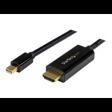 StarTech.com Mini DisplayPort to HDMI Adapter Cable - mDP to HDMI Adapter with Built-in Cable - Black - 5 m (15 ft.) - Ultra HD 4K 30Hz (MDP2HDMM5MB) - video cable - 5 m (MDP2HDMM5MB) - DisplayPort
