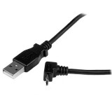 Startech.com USB-A - USB Micro-B (hajlított) adat- és töltőkábel 1m fekete (USBAUB1MU) (USBAUB1MU)