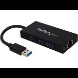 StarTech.com USB/Ethernet Combo Hub  (ST3300GU3B) (ST3300GU3B) - USB Elosztó