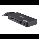 StarTech.com USBA2DPGB dokkoló állomás és port replikátor Vezetékes USB 3.2 Gen 1 (3.1 Gen 1) Type-A Fekete (USBA2DPGB)