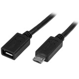 StarTech.com USBUBEXT50CM USB kábel 0,5 M USB 2.0 Micro-USB B Fekete (USBUBEXT50CM)